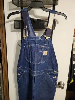 CARHARTT MENS DENIM BIB OVERALLS SZ 38/32